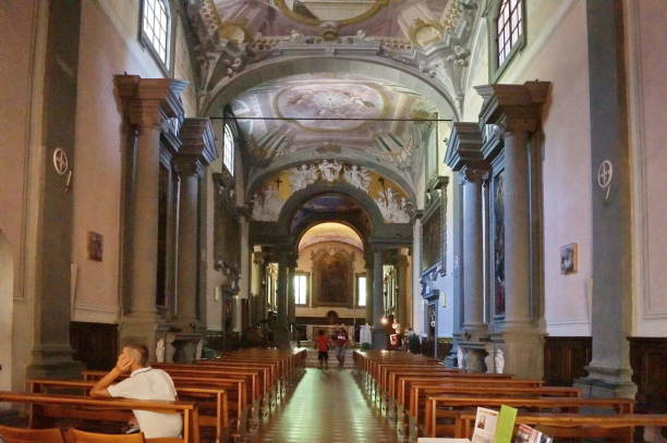 L'interno della chiesa abbaziale di Vallombrosa